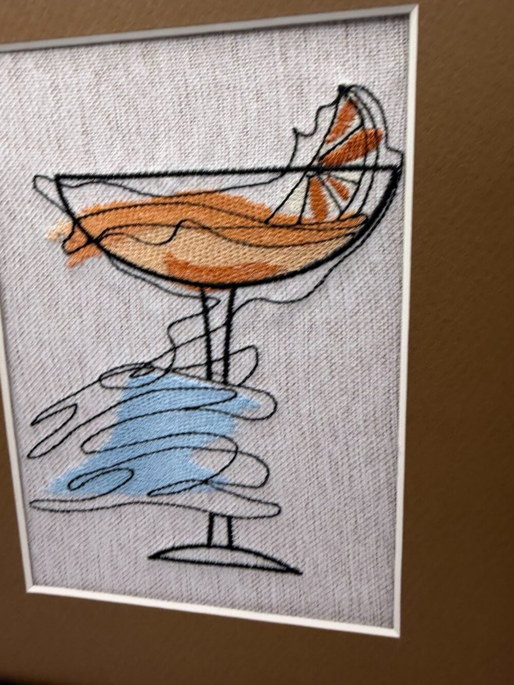 Homemade Martini Embroidery Art 8X10 - Picture 2 of 7
